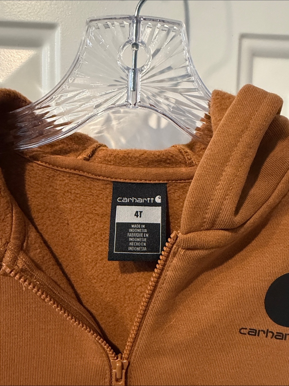 Carhartt Kids' Brown Half-Zip Hooded Sweatshirt 4T - Picture 2 of 6